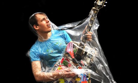 Jeffrey Lewis in a raincoat. Photograph: Andrew Kelly