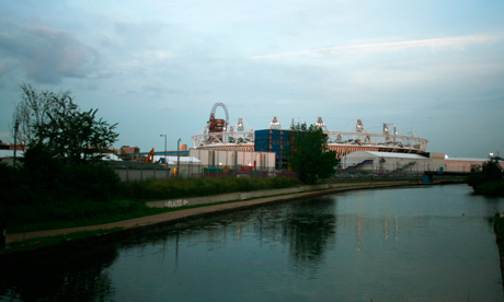 Olympics stadium at dusk