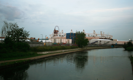 Olympics stadium at dusk