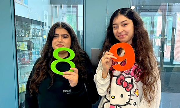 Our Lady's students Juanita and Alessia