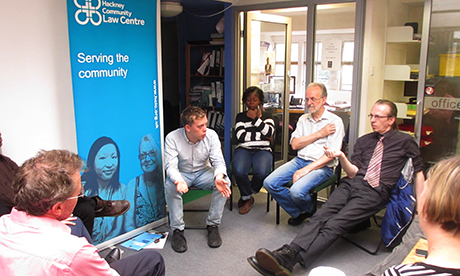 Owen Jones with the staff of Hackney Community Law Centre