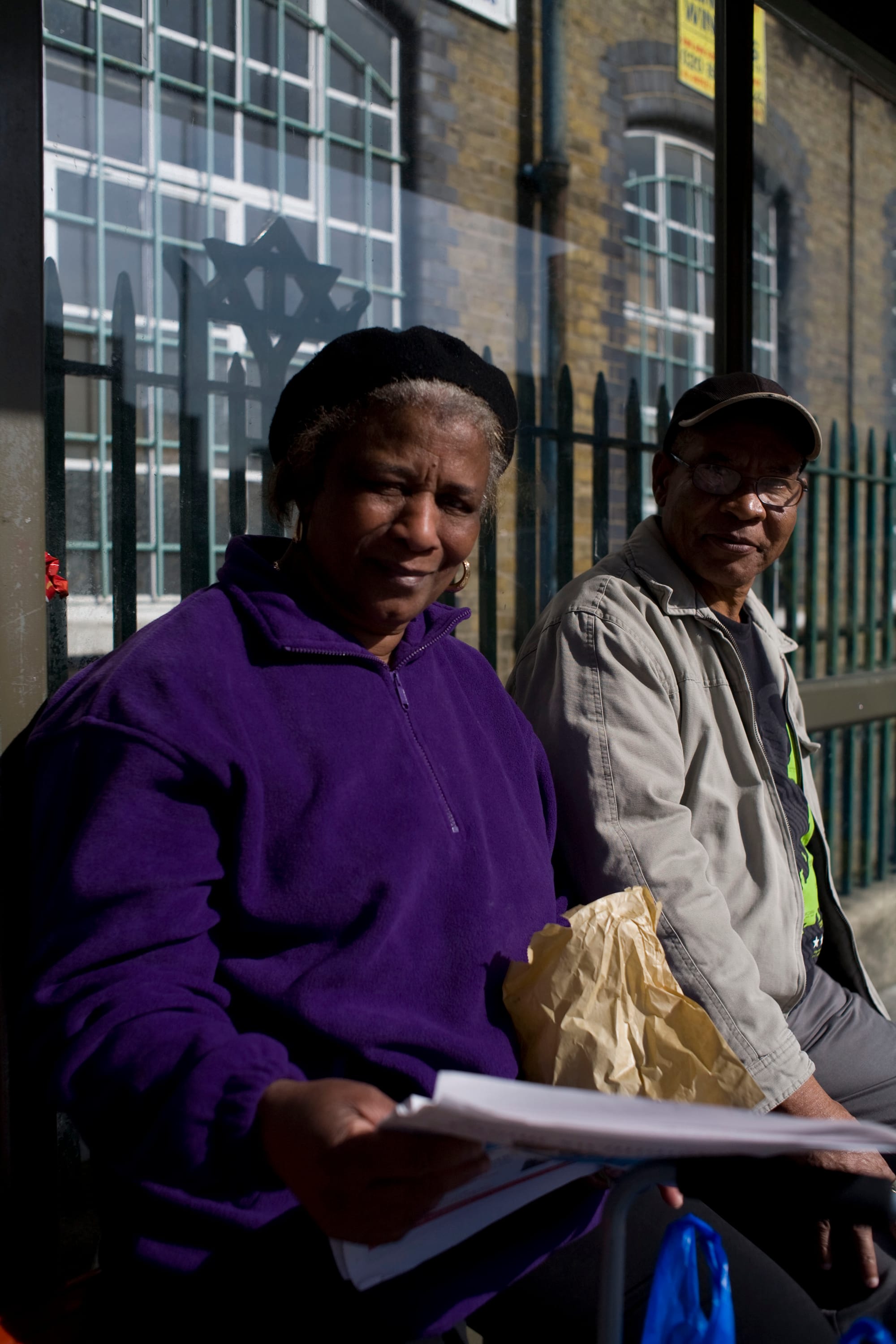 Passengers waiting for the bus at Ridley Road