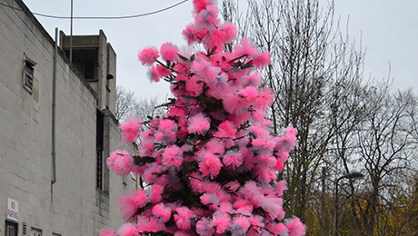 Pink christmas tree
