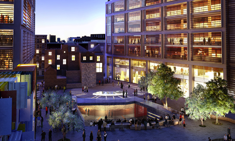 An artist's impression of the development with the theatre as its centrepiece. Image: Pringle Brandon Perkins+Will