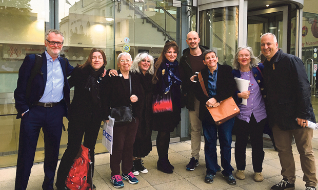 Boost: Pat Turnbull (third from left) with fellow campaigners. Photograph: SBLC