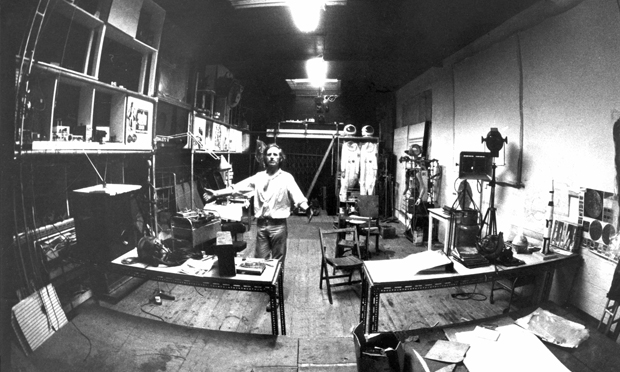 Art world: Bruce Lacey in his SPACE studio on Martello Street in the early 70s. Photograph: Ingeborg Sedgley