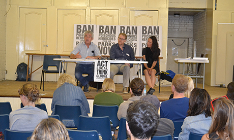 Tony Juniper, Keith Tyrell and Katharine Hamnett addressed the audience