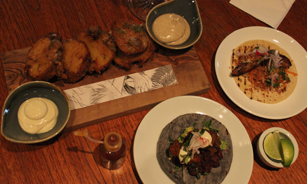 'MSG' fries (top-left) along with some of the taco offerings. Photograph: Jade King