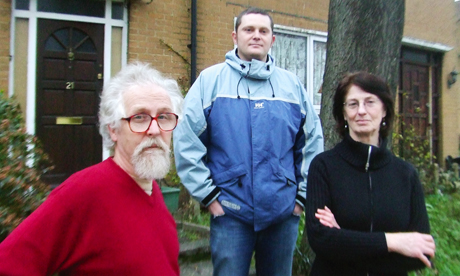 Woodberry Down resident Klaus Graichen (left), with fellow residents Robert Butterworth and Joan Brennan