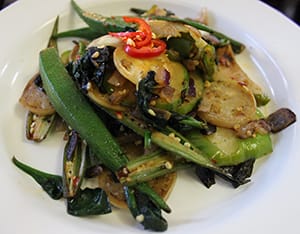 Okra, garden egg and spinach